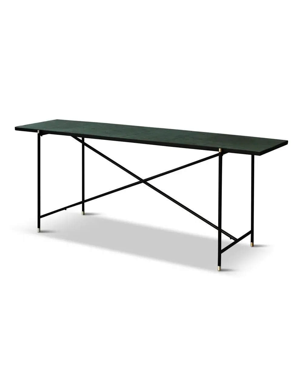 Console Table with Brass Details - Green, Marble