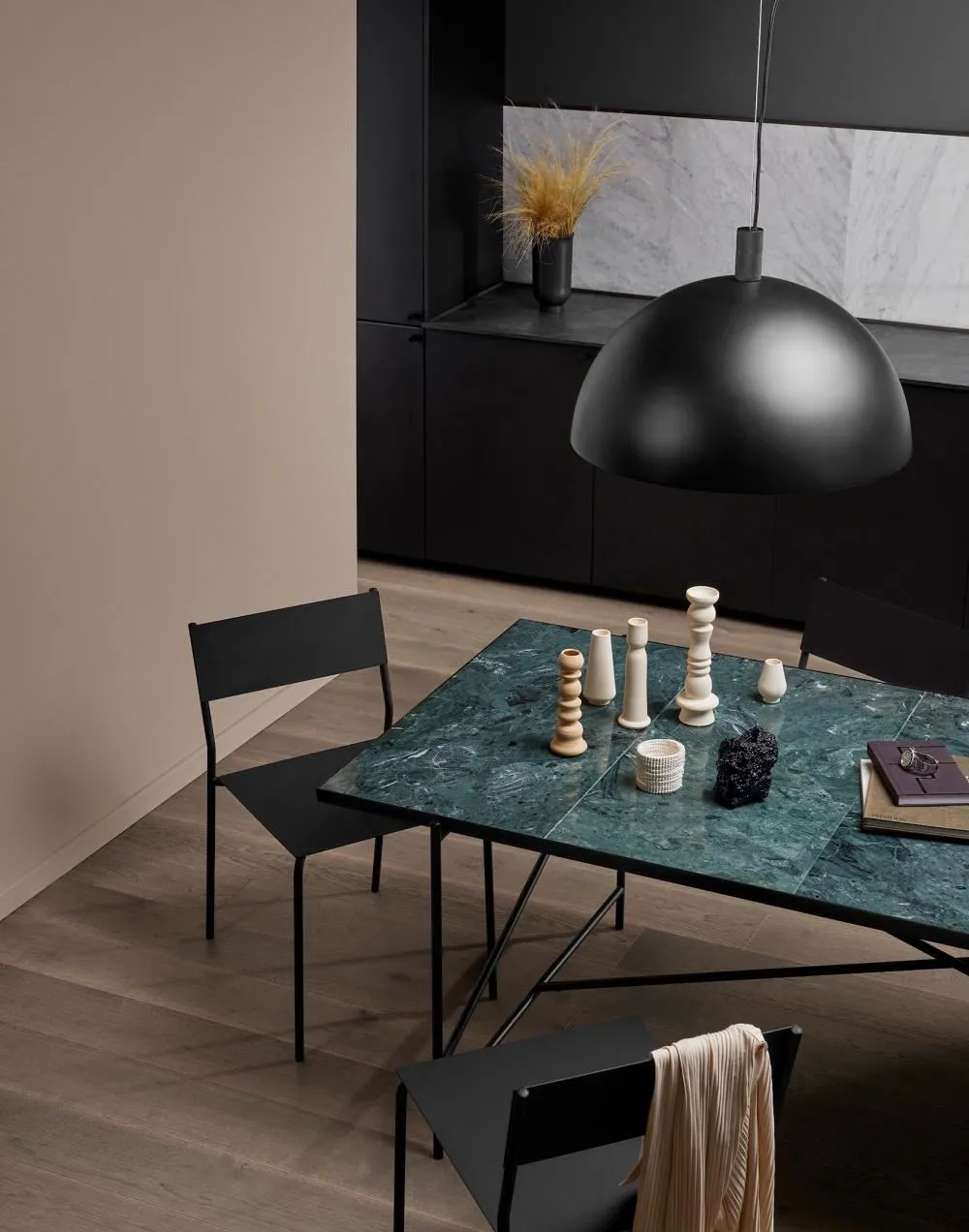 Handvark 185 Rectangular Dining Table - Green, Marble