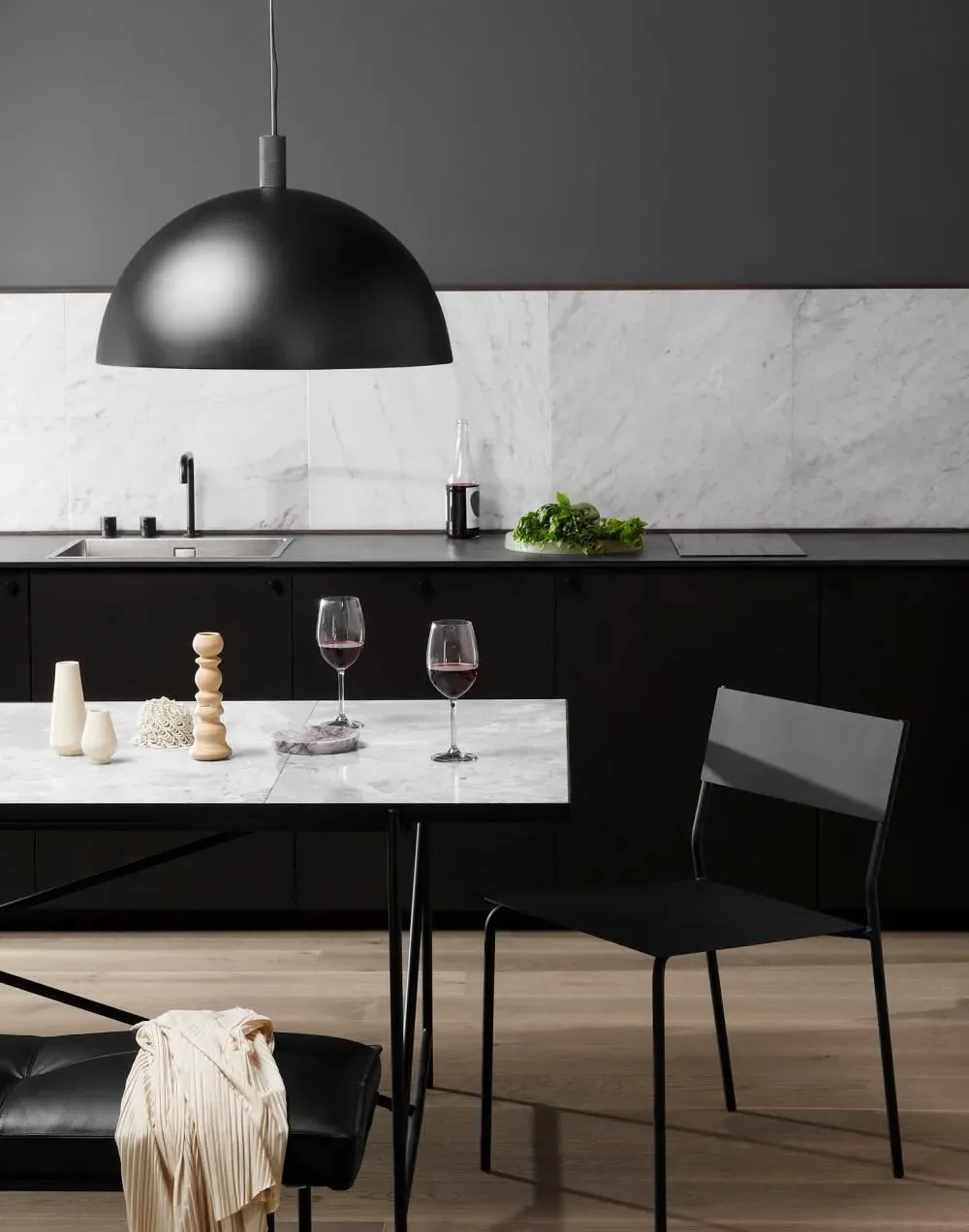 Handvark 185 Rectangular Dining Table - Grey, Marble