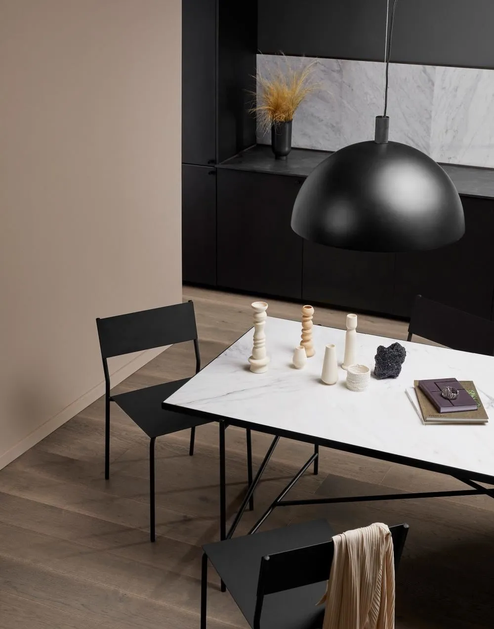 Handvark Rectangular Dining Table 230 - Black, Marble