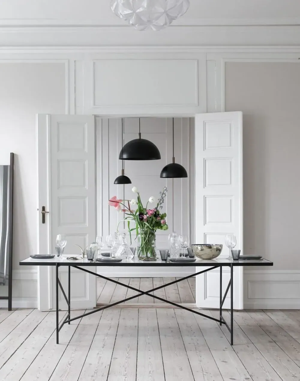 Large Studio Pendant Light - Black, Brass