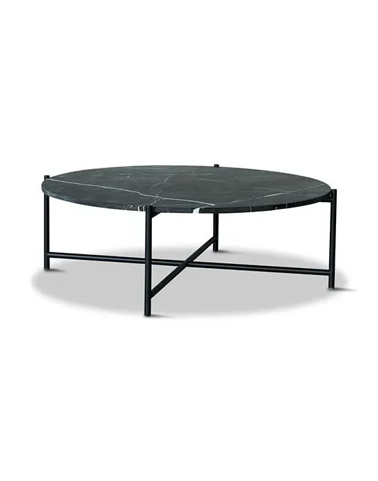 Round Coffee Table - Black, Marble