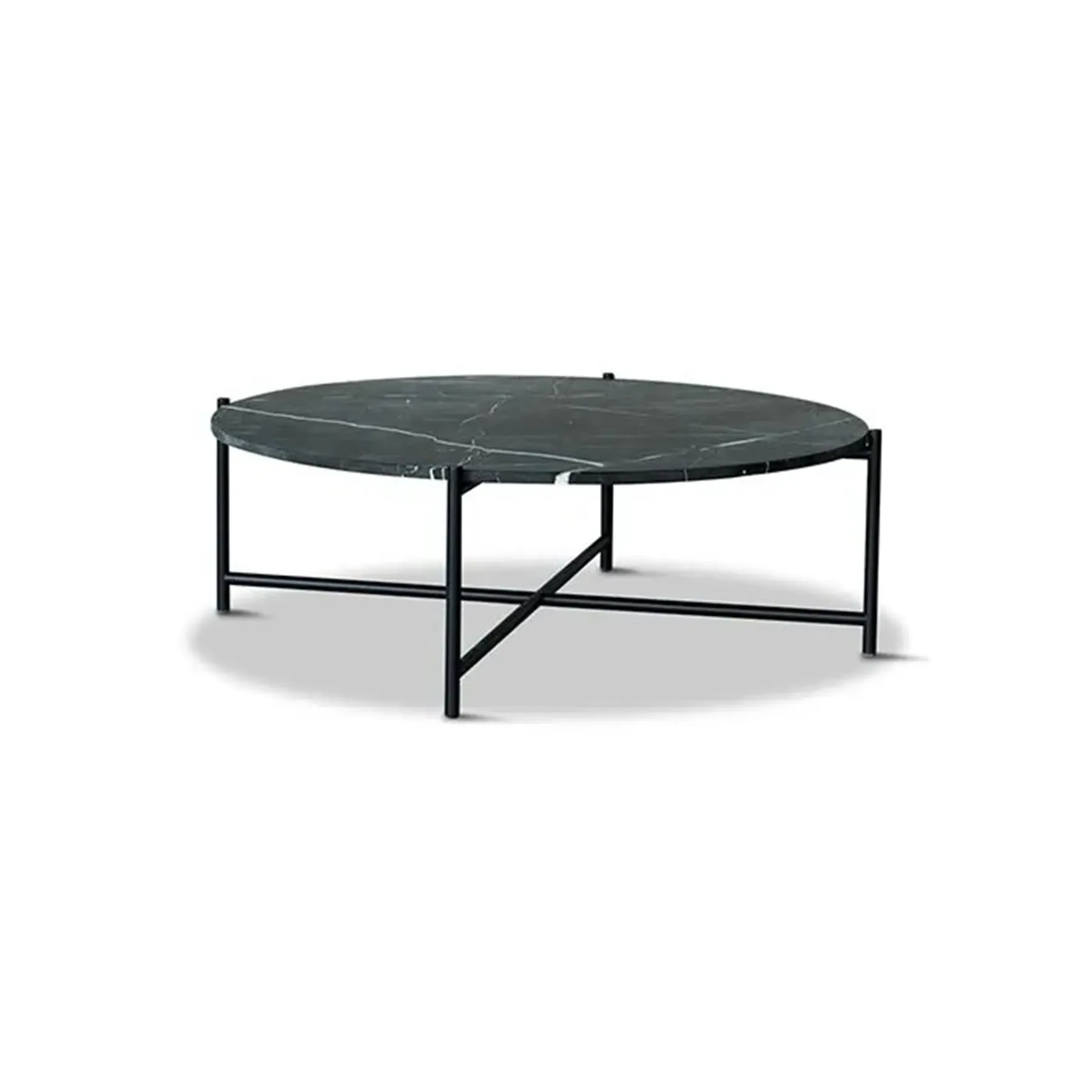 Round Coffee Table - Black, Marble