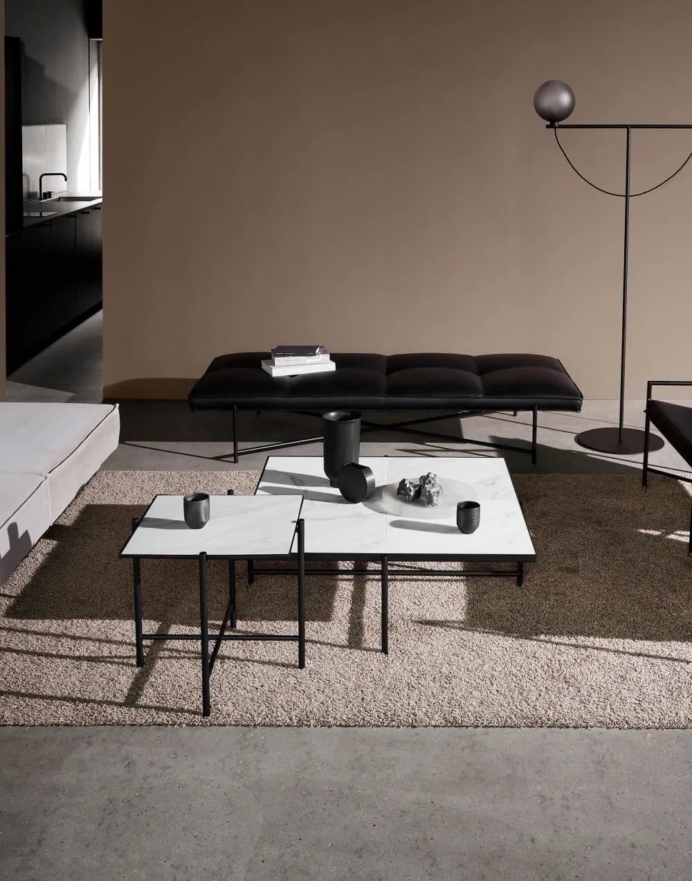 Side Table - Black, Marble