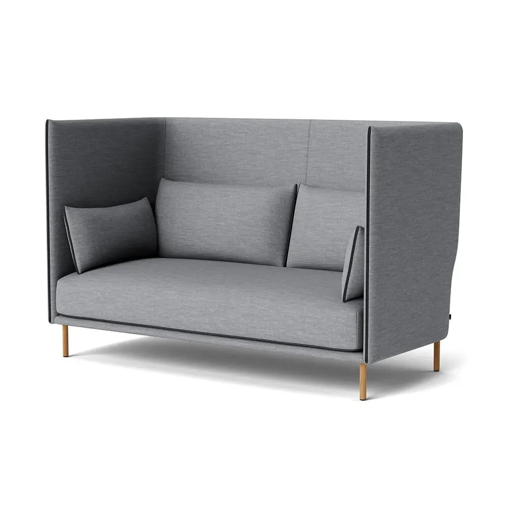 2-Seater High Back Sofa with Piping - Fabric