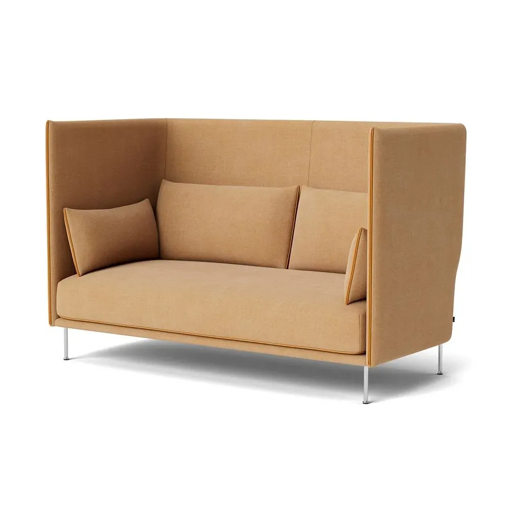 2-Seater High Back Sofa with Piping - Fabric