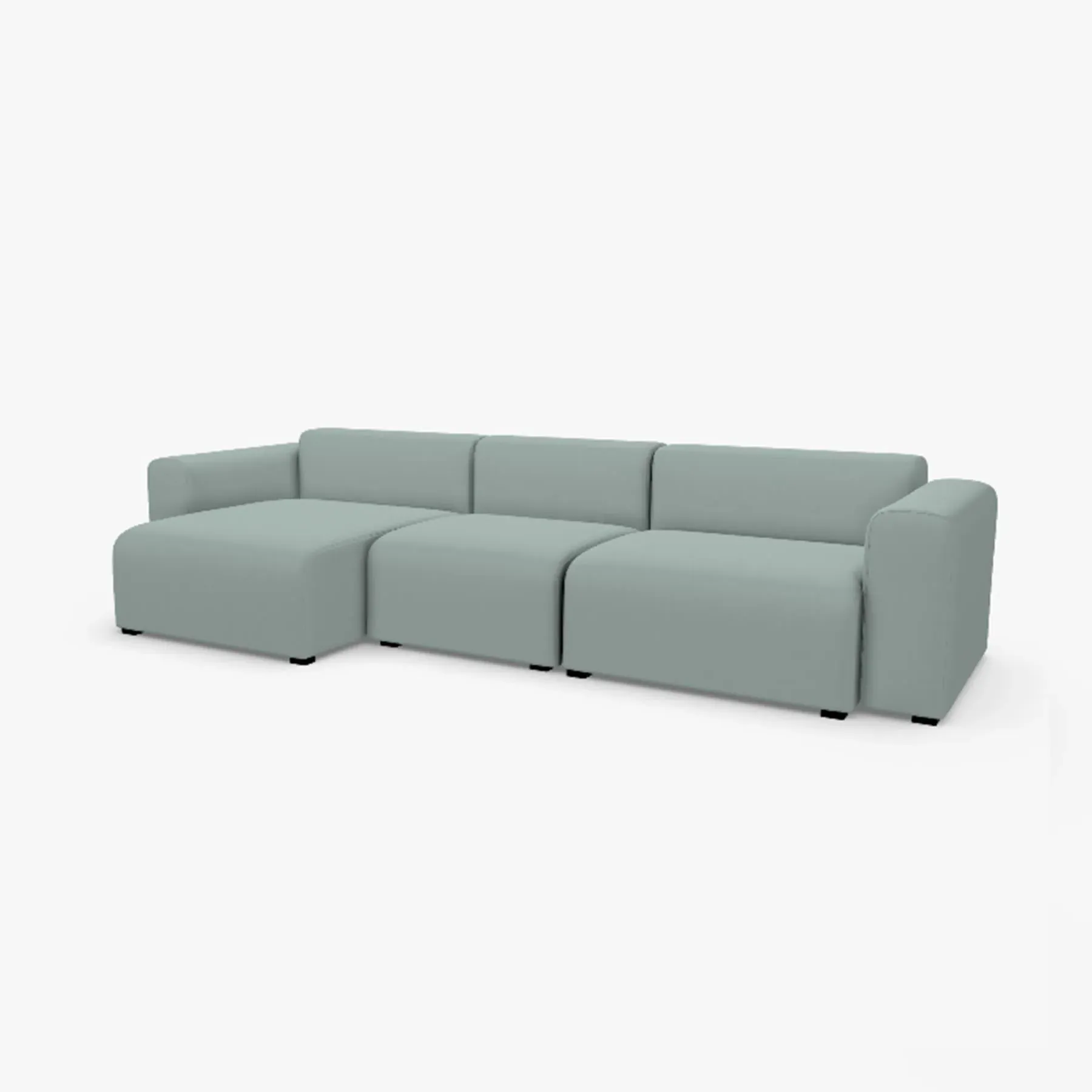 2-Seater Modular Sofa with Low Armrests - Fabric