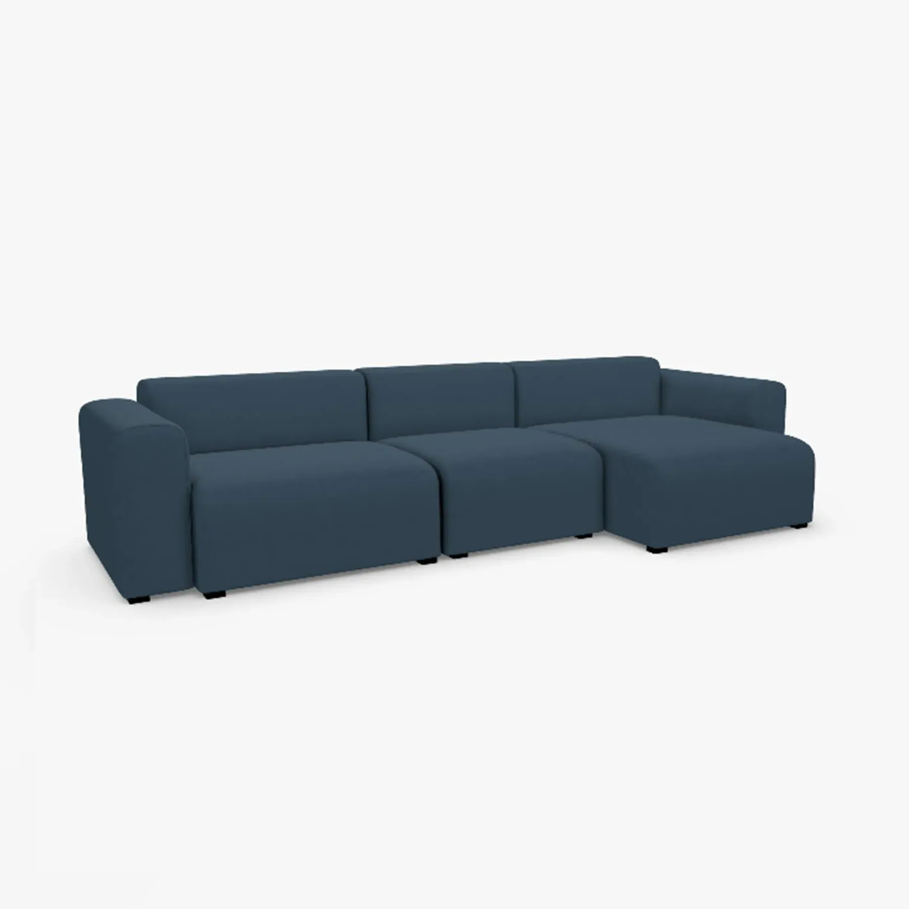 2-Seater Modular Sofa with Low Armrests - Fabric