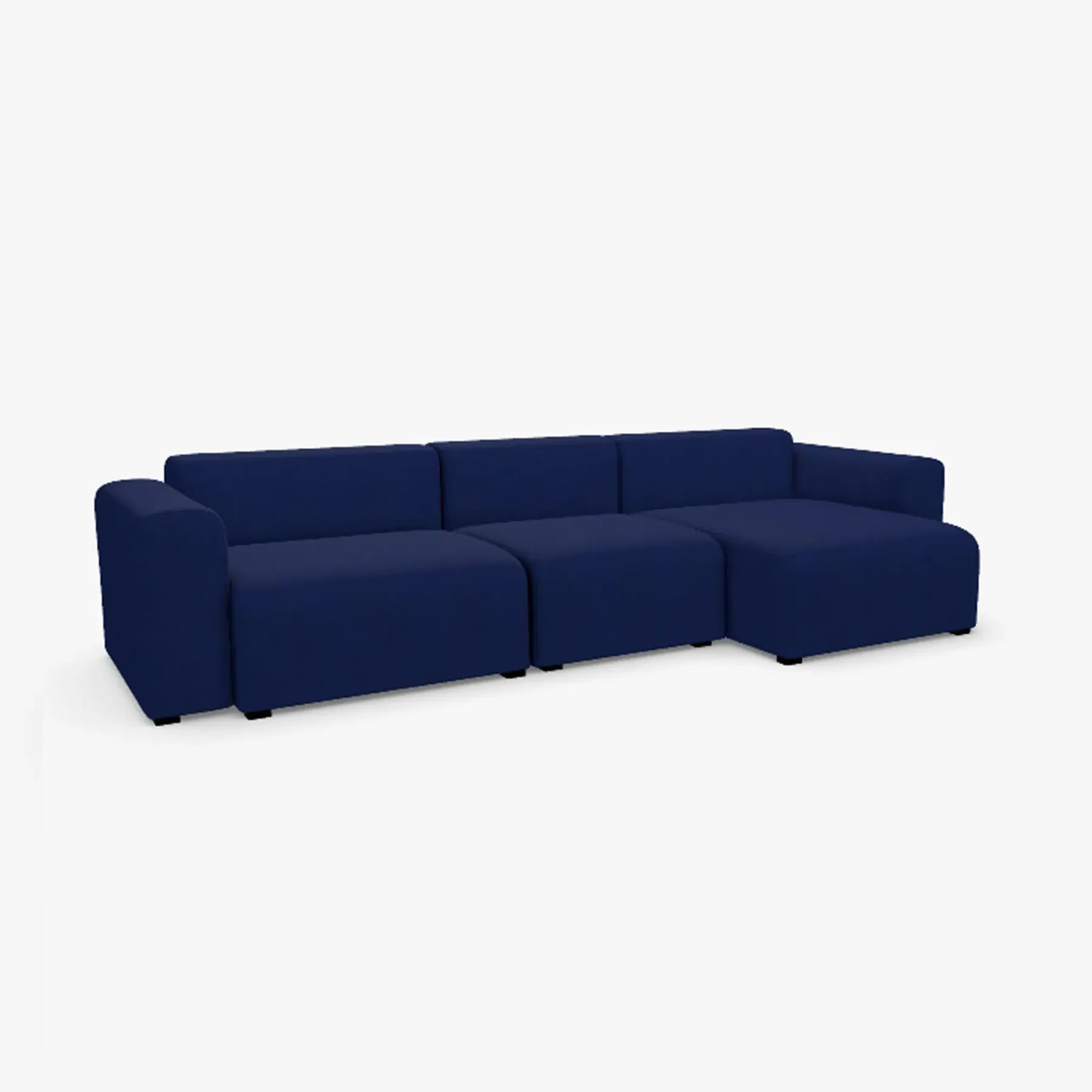 2-Seater Modular Sofa with Low Armrests - Fabric