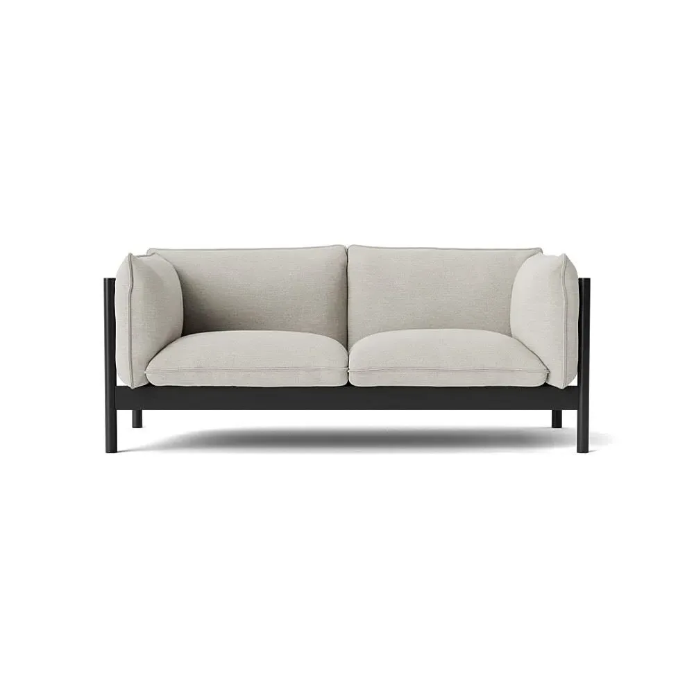 2-Seater Sofa with Cushions - Black, Beech image