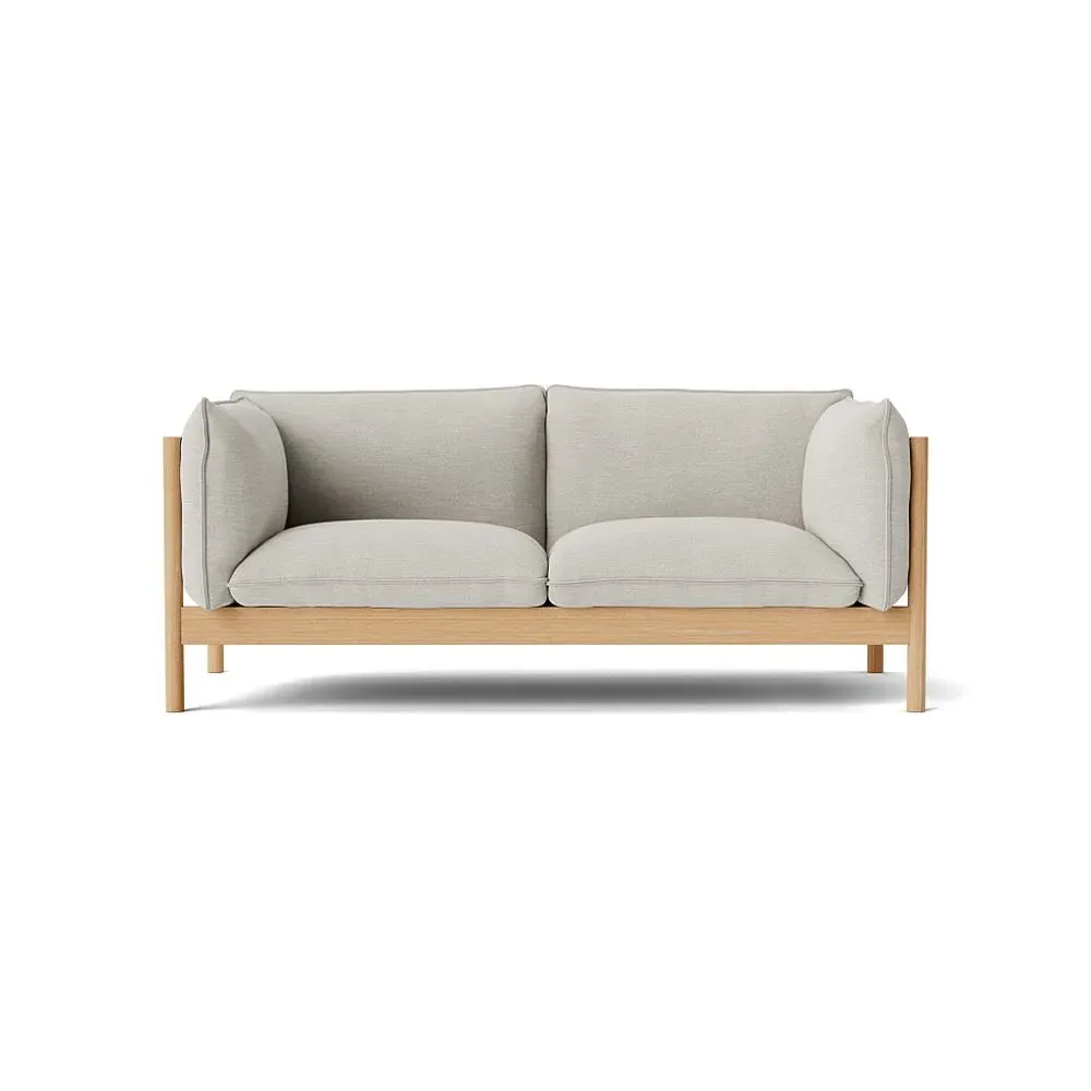 2-Seater Sofa with Cushions - Oak Wood