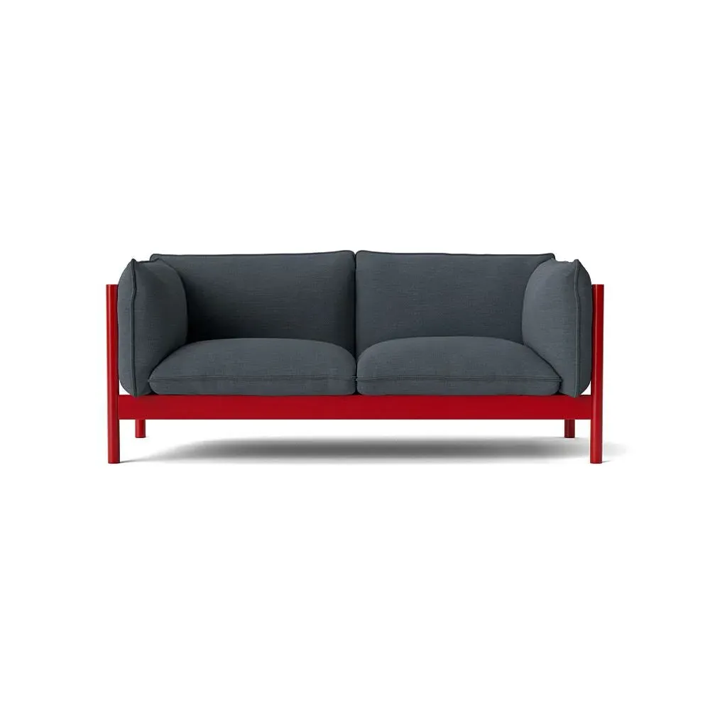 2-Seater Sofa with Cushions - Wine Red, Beech