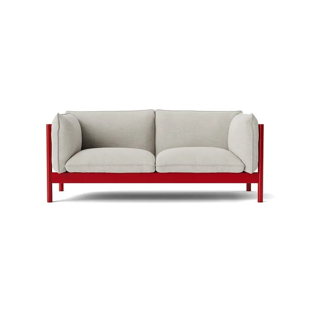 2-Seater Sofa with Cushions - Wine Red, Beech
