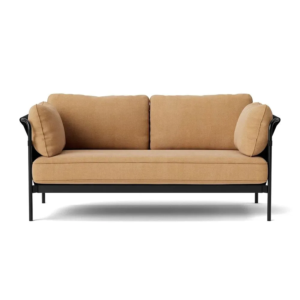 2-Seater Sofa with Flat-Pack - Black, Linen