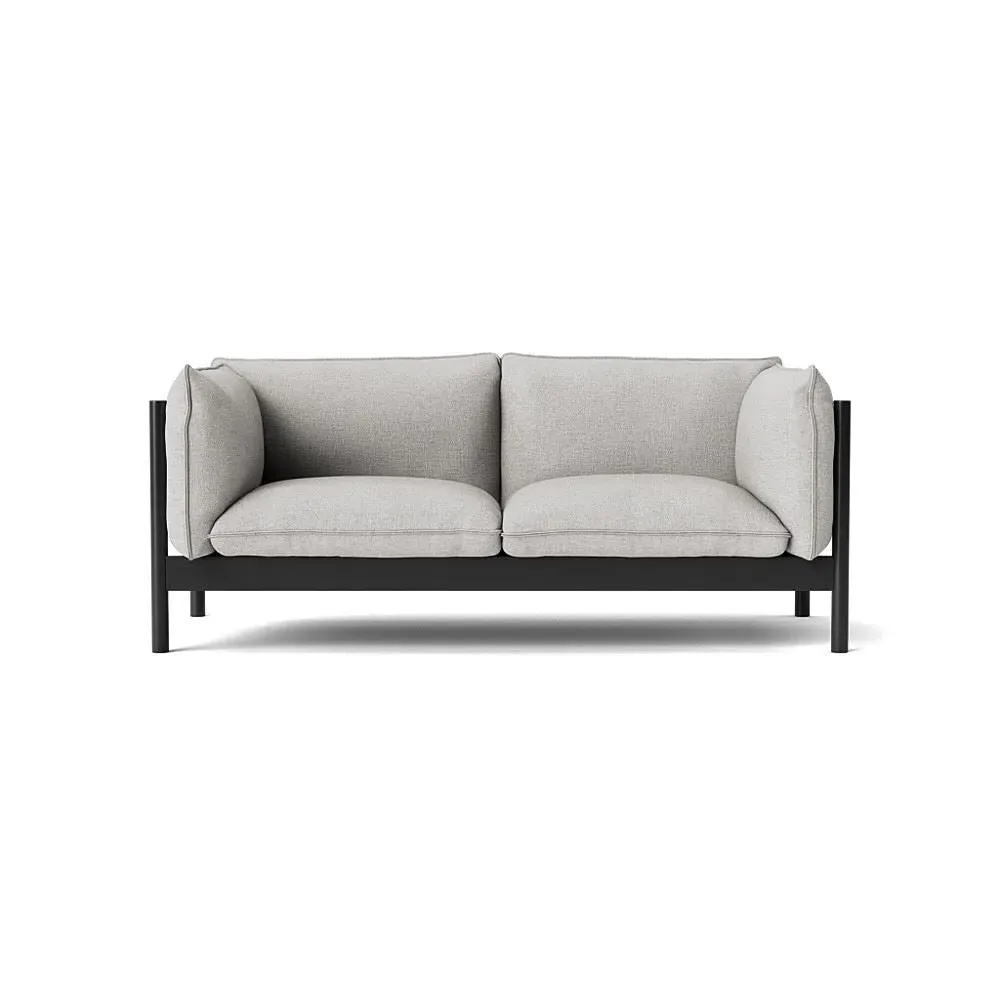 2-Seater Sofa with FSC Frame - Black, Beech image