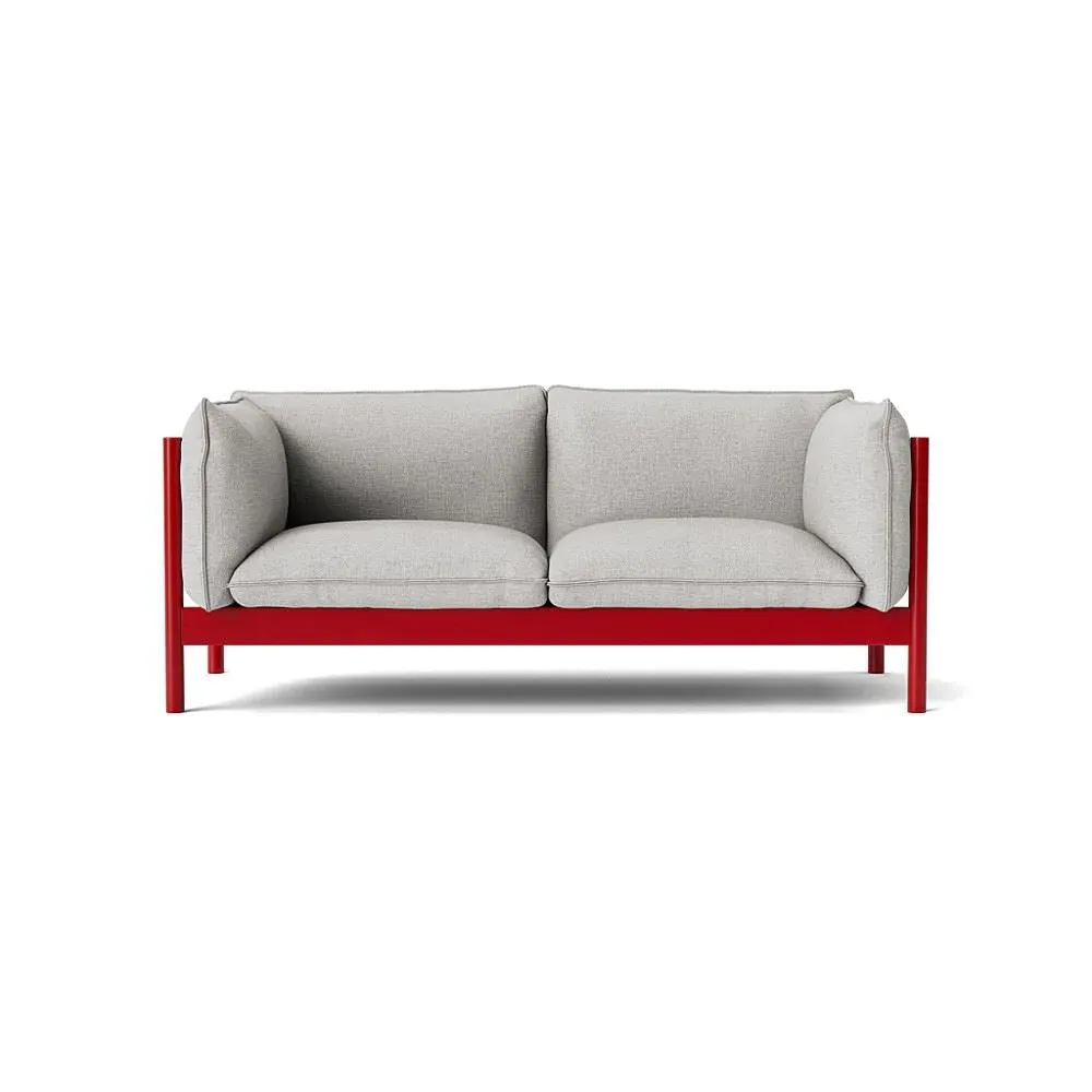2-Seater Sofa with FSC Frame - Wine Red, Beech