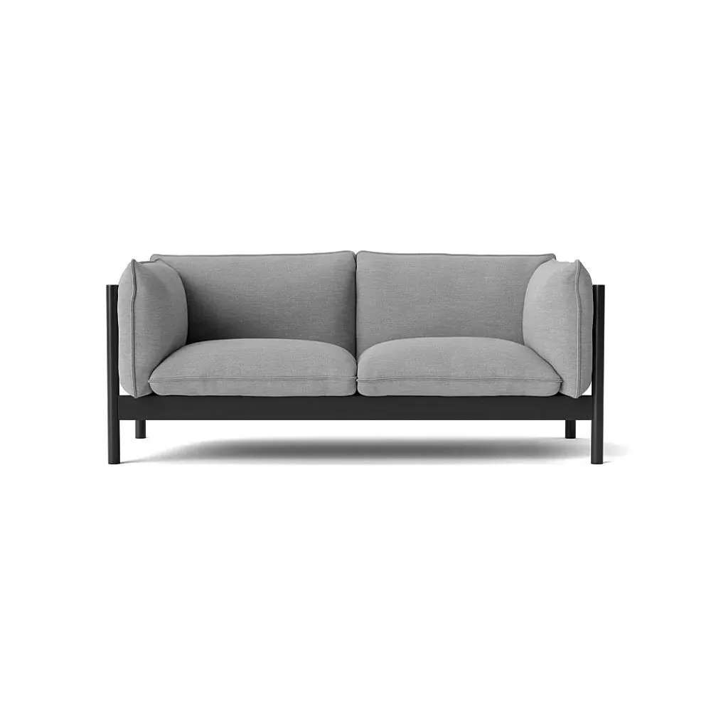 2-Seater Sofa with Lacquered Frame - Black, Beech image