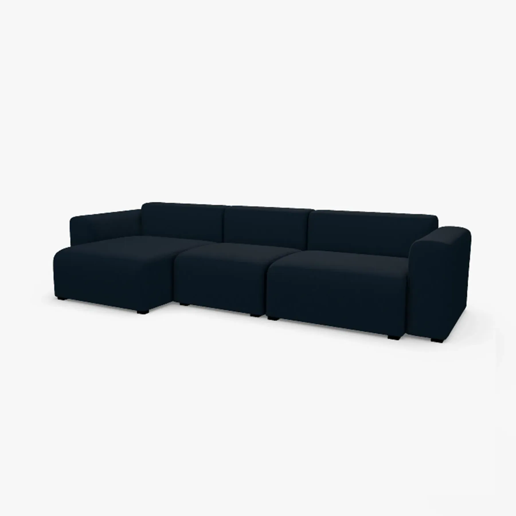 2-Seater Sofa with Low Armrest - Right, Fabric