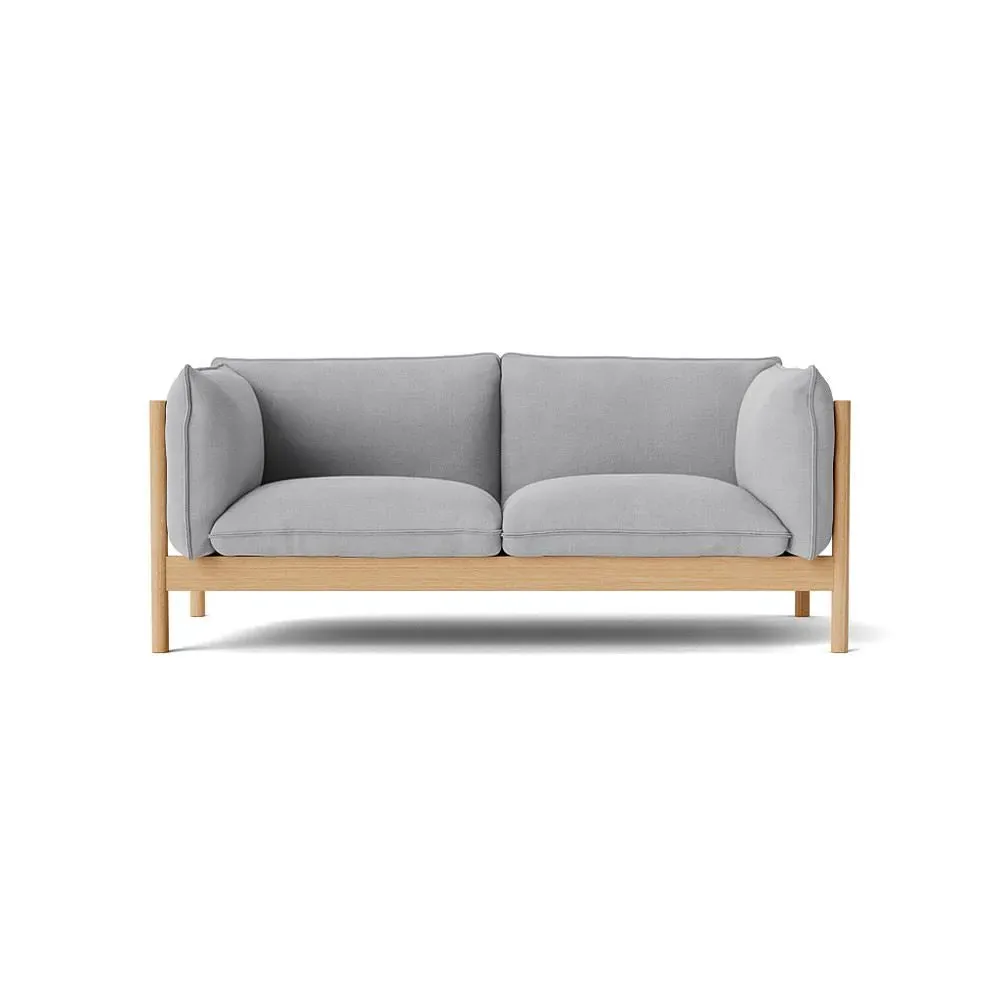 2-Seater Sofa with Oak Frame - Linara, Fabric image