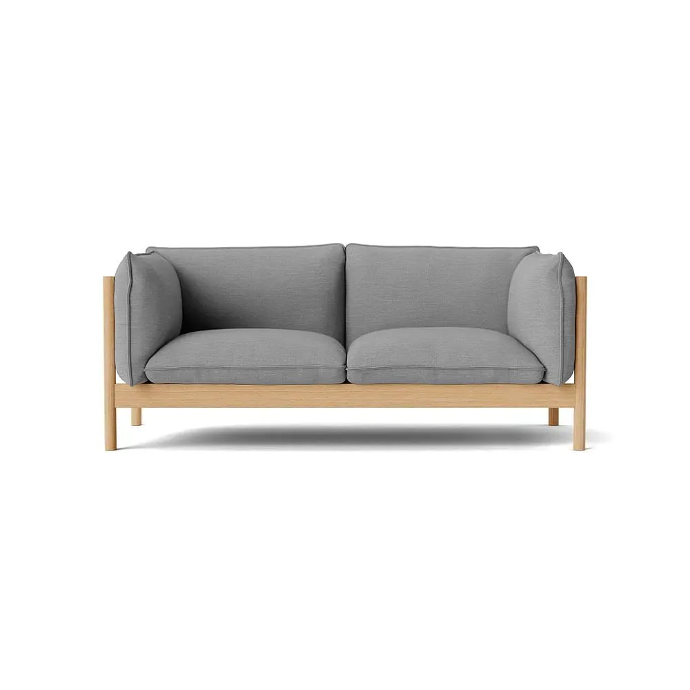 2-Seater Sofa with Oak Frame - Surface, Fabric