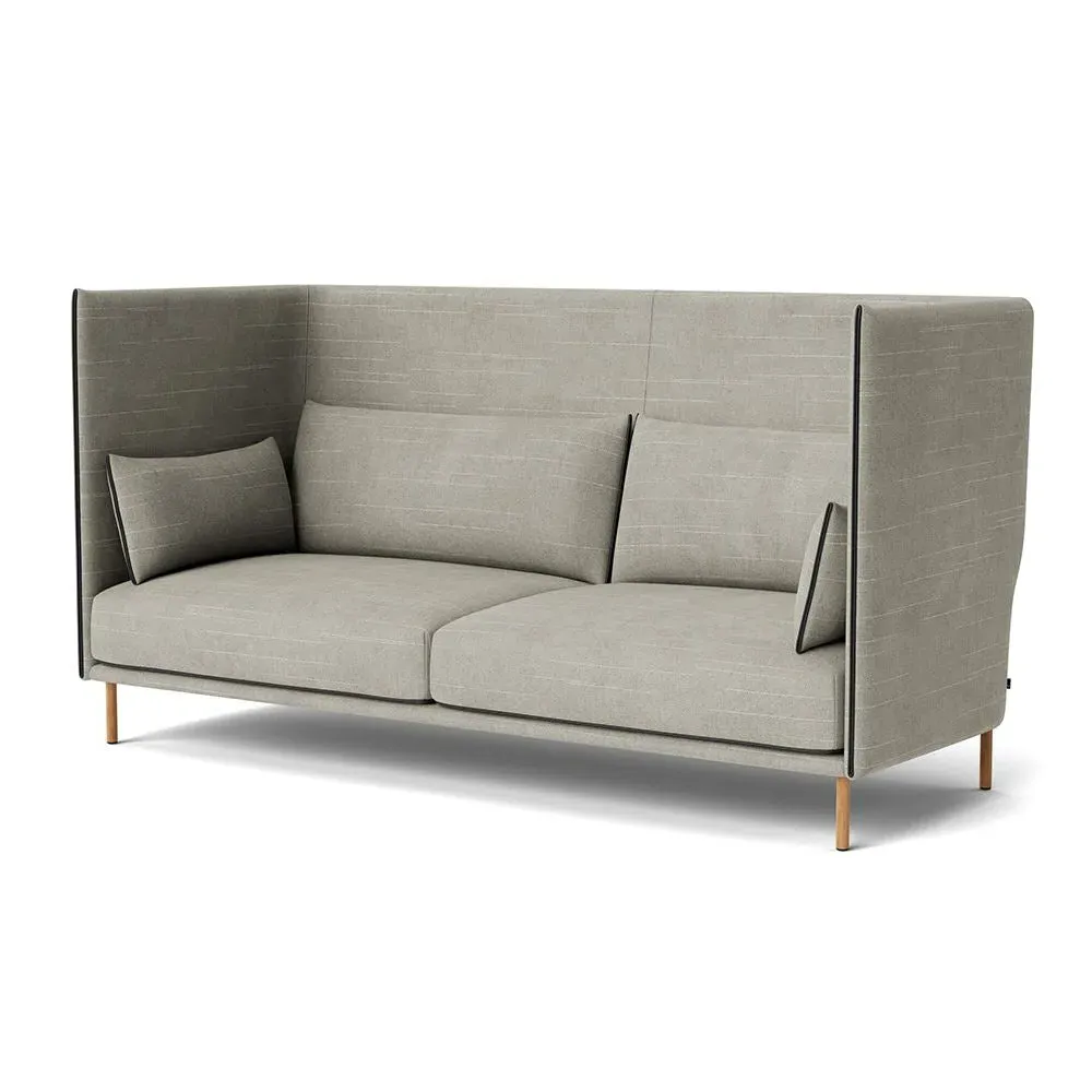 3-Seater High Back Sofa with Piping - Fabric