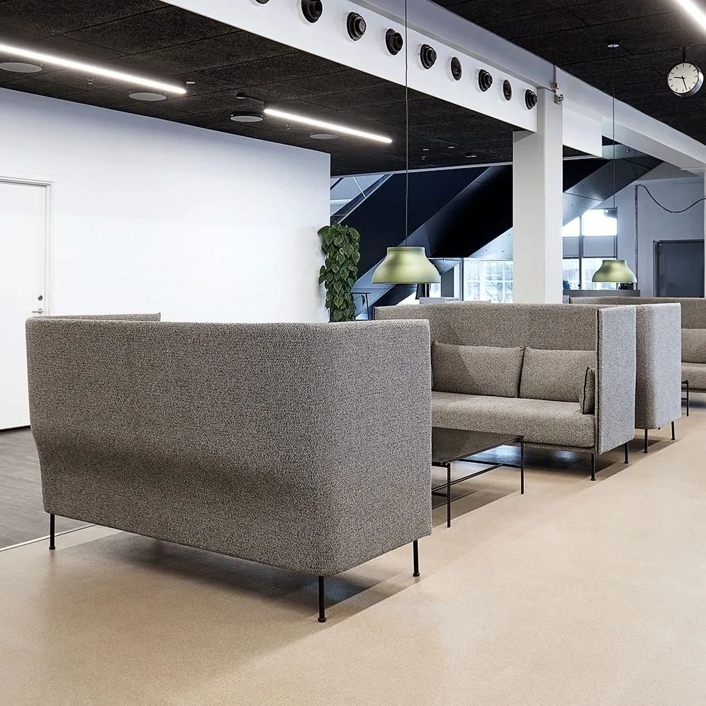 3-Seater High Back Sofa with Piping - Oak