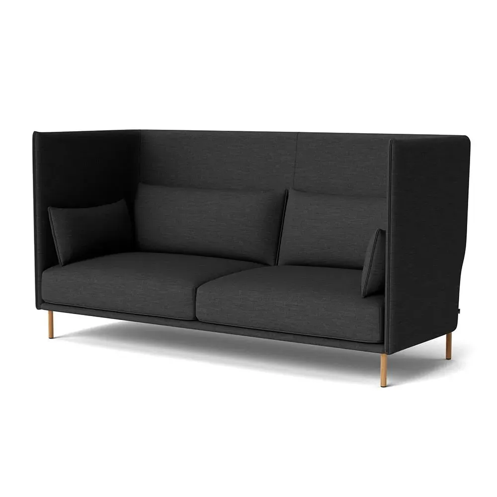 3-Seater High Back Sofa with Piping - Oak