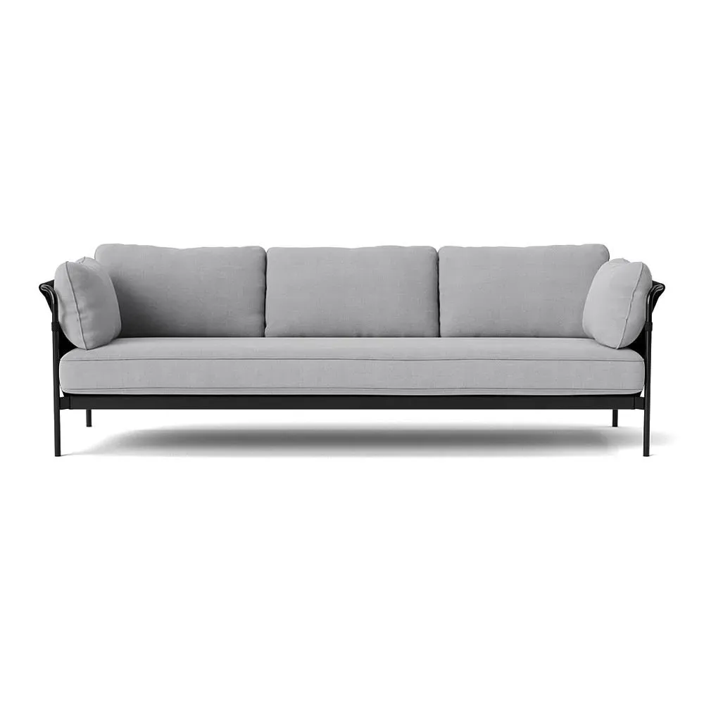 3-Seater Sofa with Flat-Pack - Black, Linen