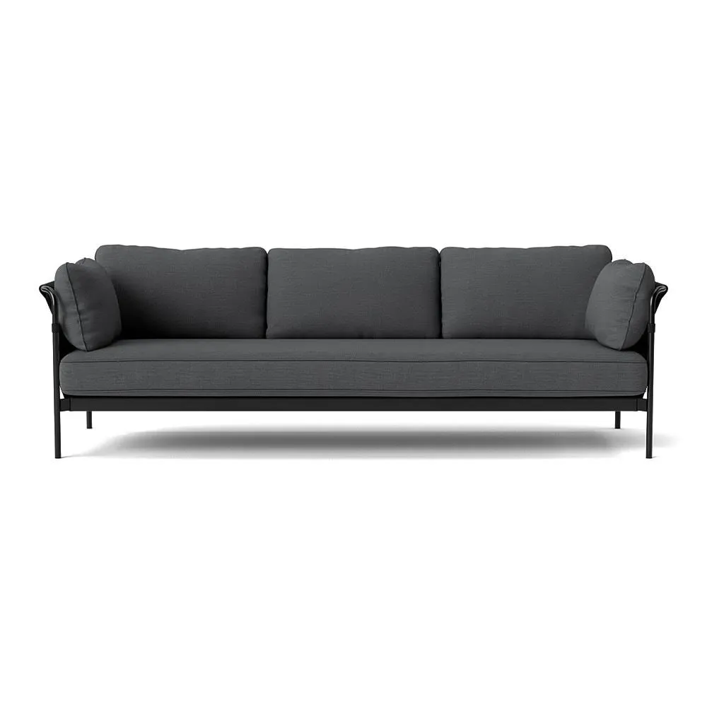 3-Seater Sofa with Flat-Pack - Black, Linen