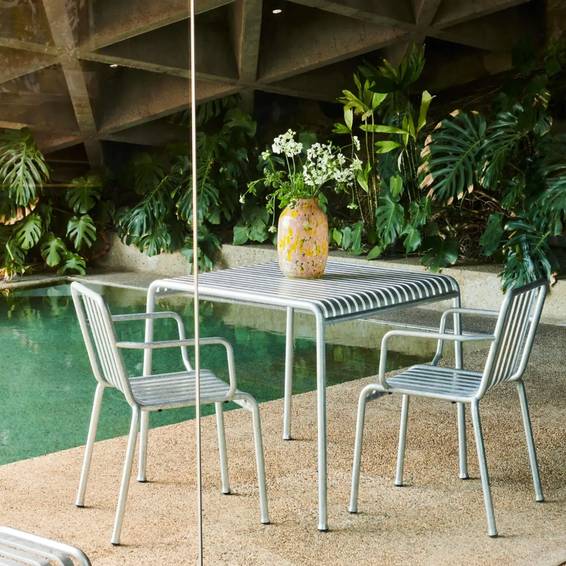 5-Piece Dining Set with Armchairs - Olive, Steel