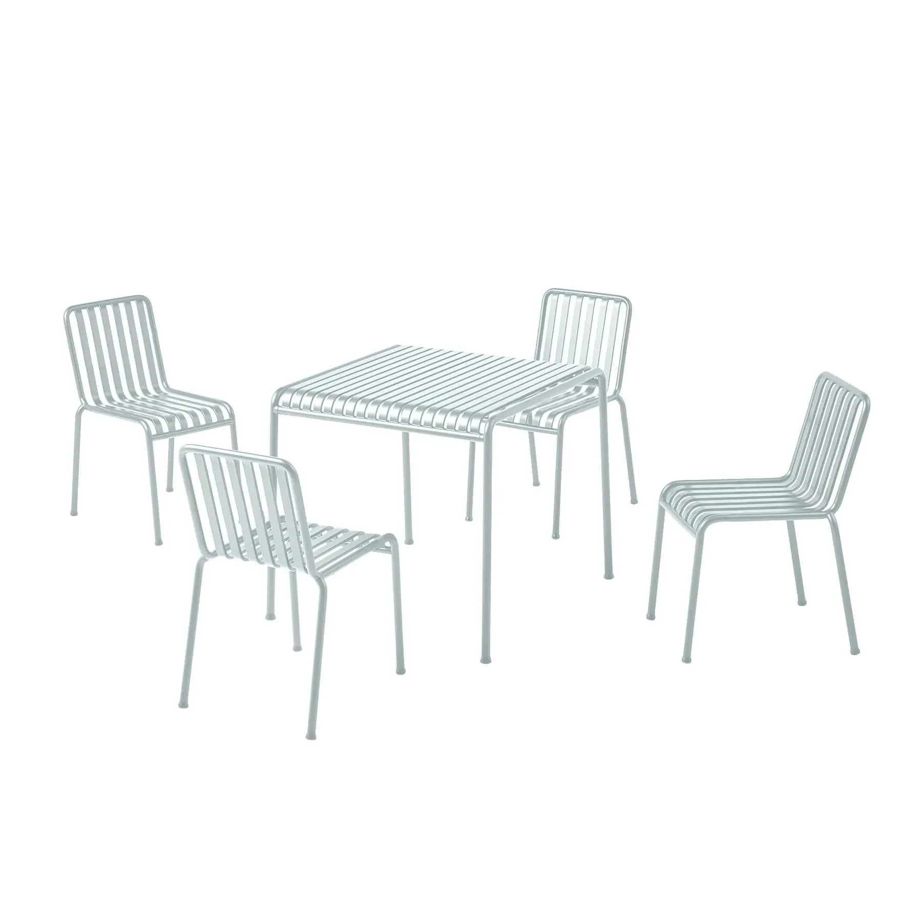 5-Piece Dining Set without Arms - Anthracite, Steel