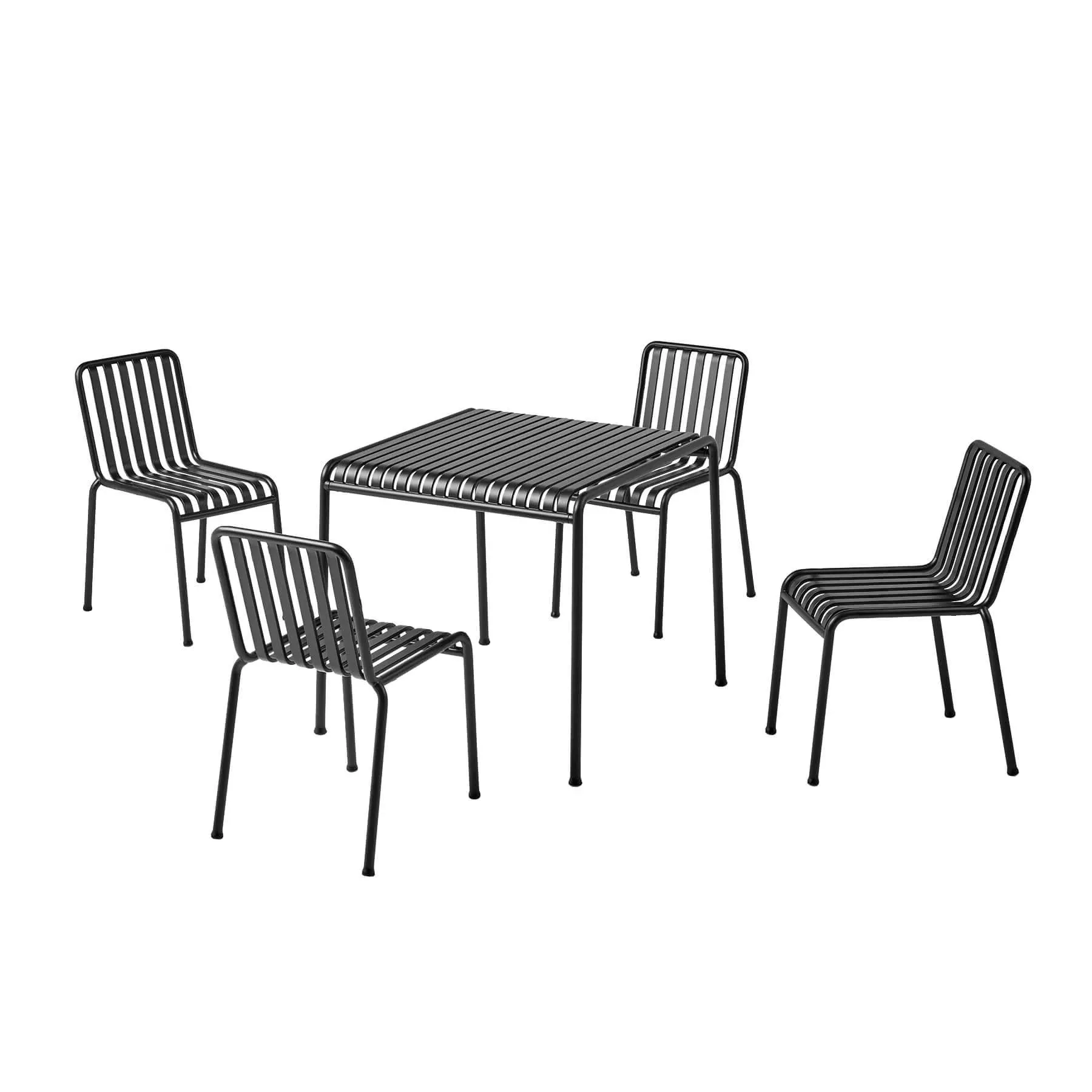 5-Piece Dining Set without Arms - Iron Red, Steel