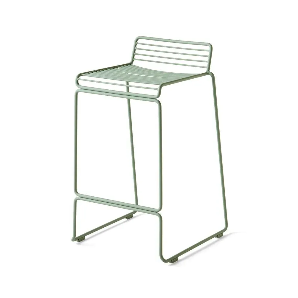65cm Bar Stool with Sledge Base - Green, Steel image