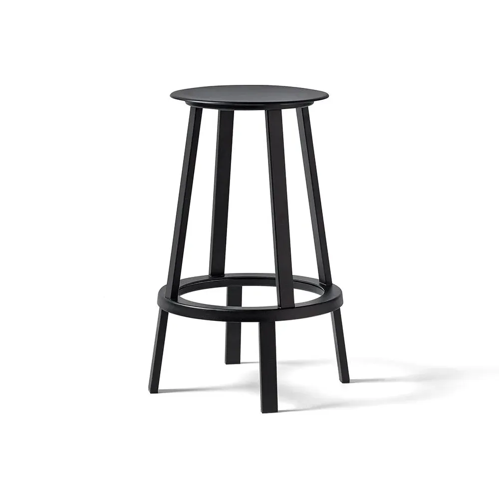 65cm Swivel Bar Stool - Black, Steel