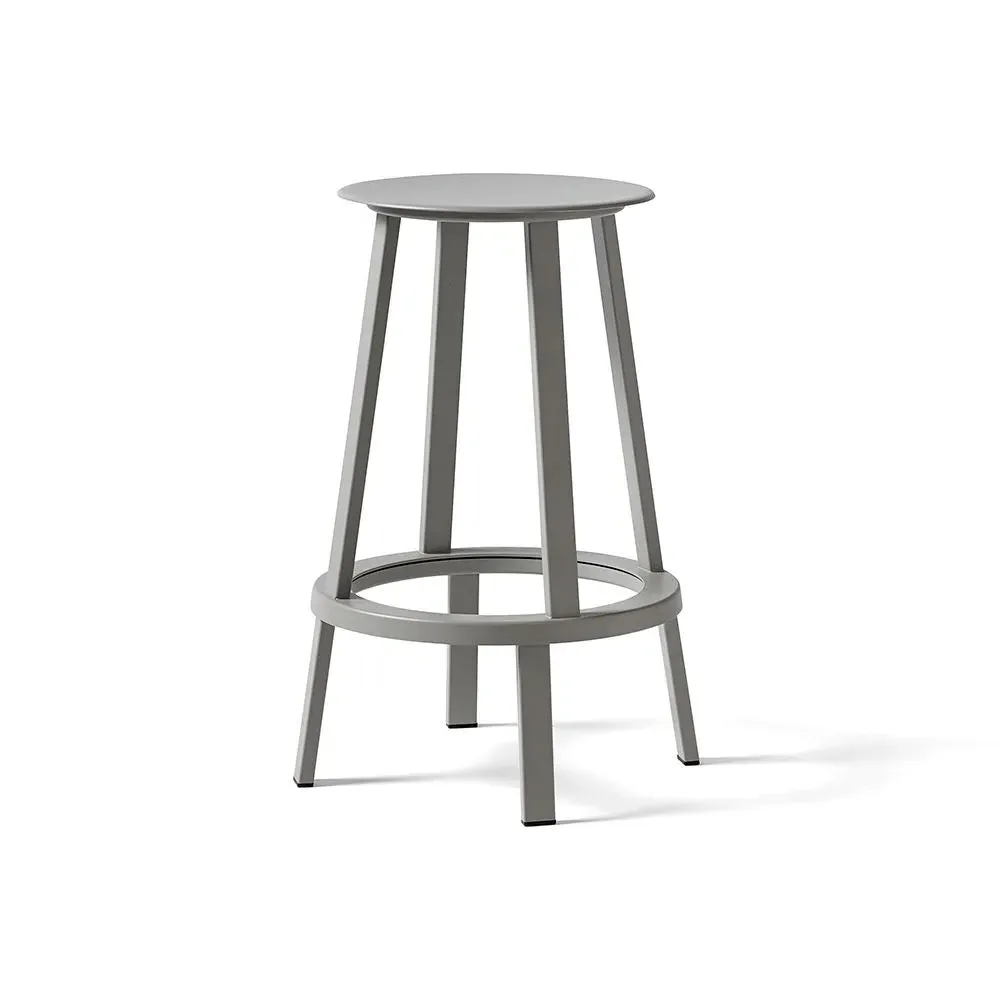 65cm Swivel Bar Stool - Grey, Steel