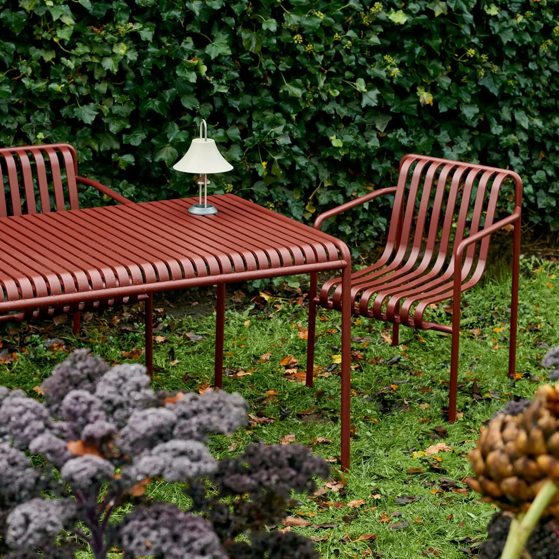 7-Piece Dining Set with Armchairs - Olive, Steel