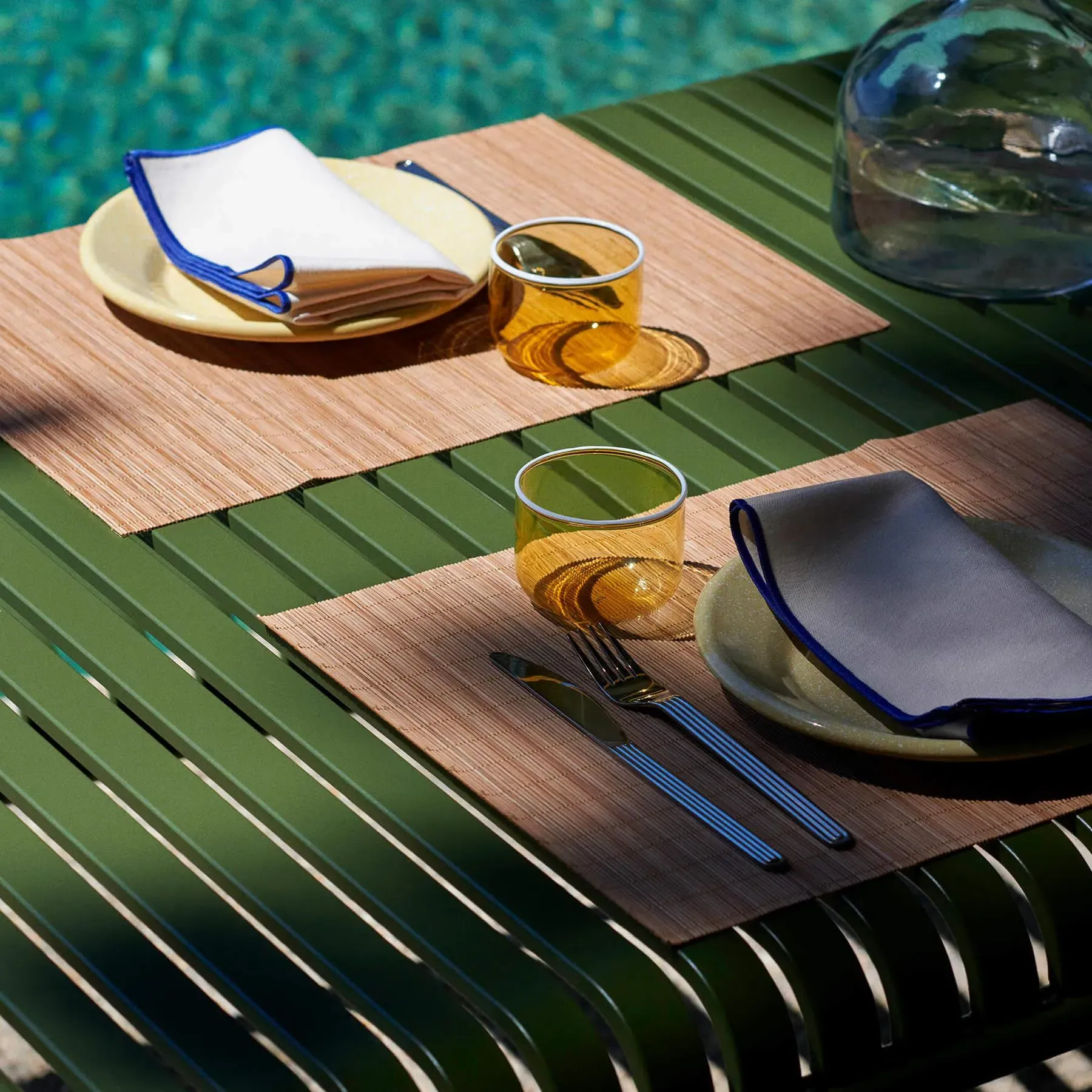 7-Piece Dining Set with Armchairs - Olive, Steel