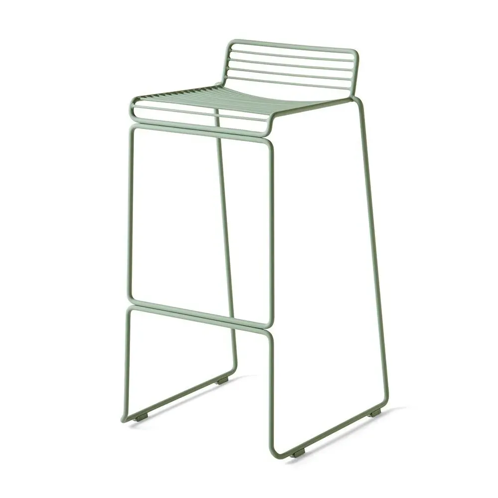 75cm Bar Stool with Sledge Base - Green, Steel