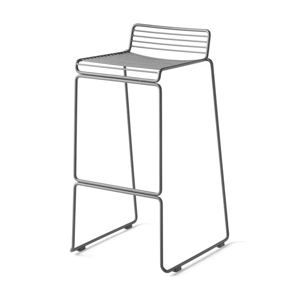 75cm Bar Stool with Sledge Base - Grey Steel