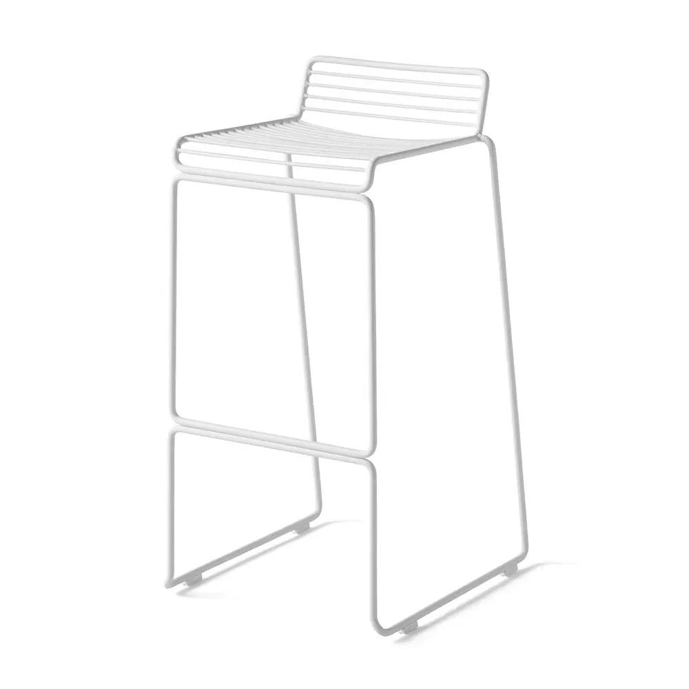 75cm Bar Stool with Sledge Base - White, Steel