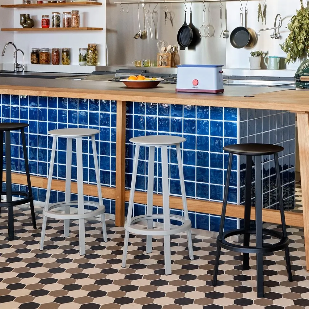 76cm Swivel Bar Stool - Grey, Steel