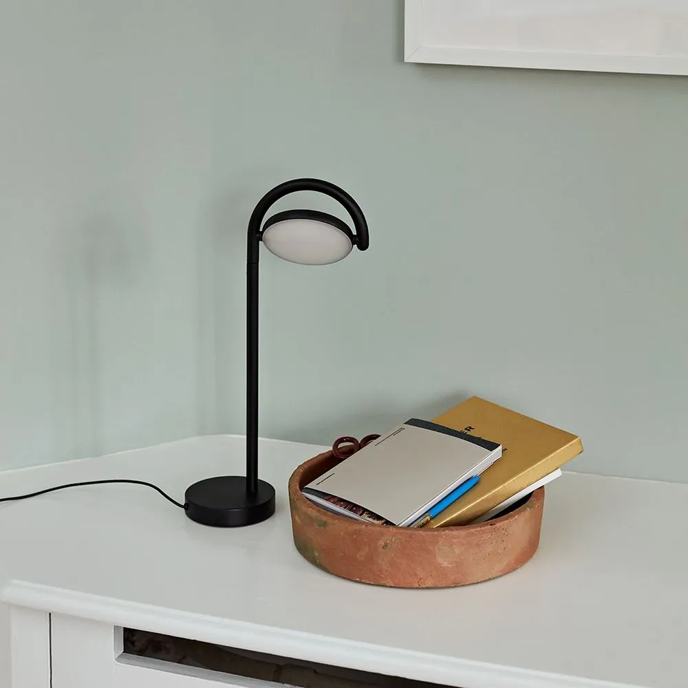 Adjustable Table Lamp with Tilting Head - Black, Metal