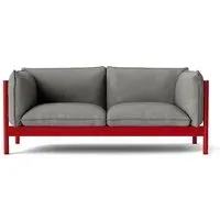 Arbour 2-Seater Sofa - Roden 05, Wine Red Lacquered Beech