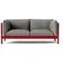 Arbour 2-Seater Sofa - Roden 05, Wine Red Lacquered Beech