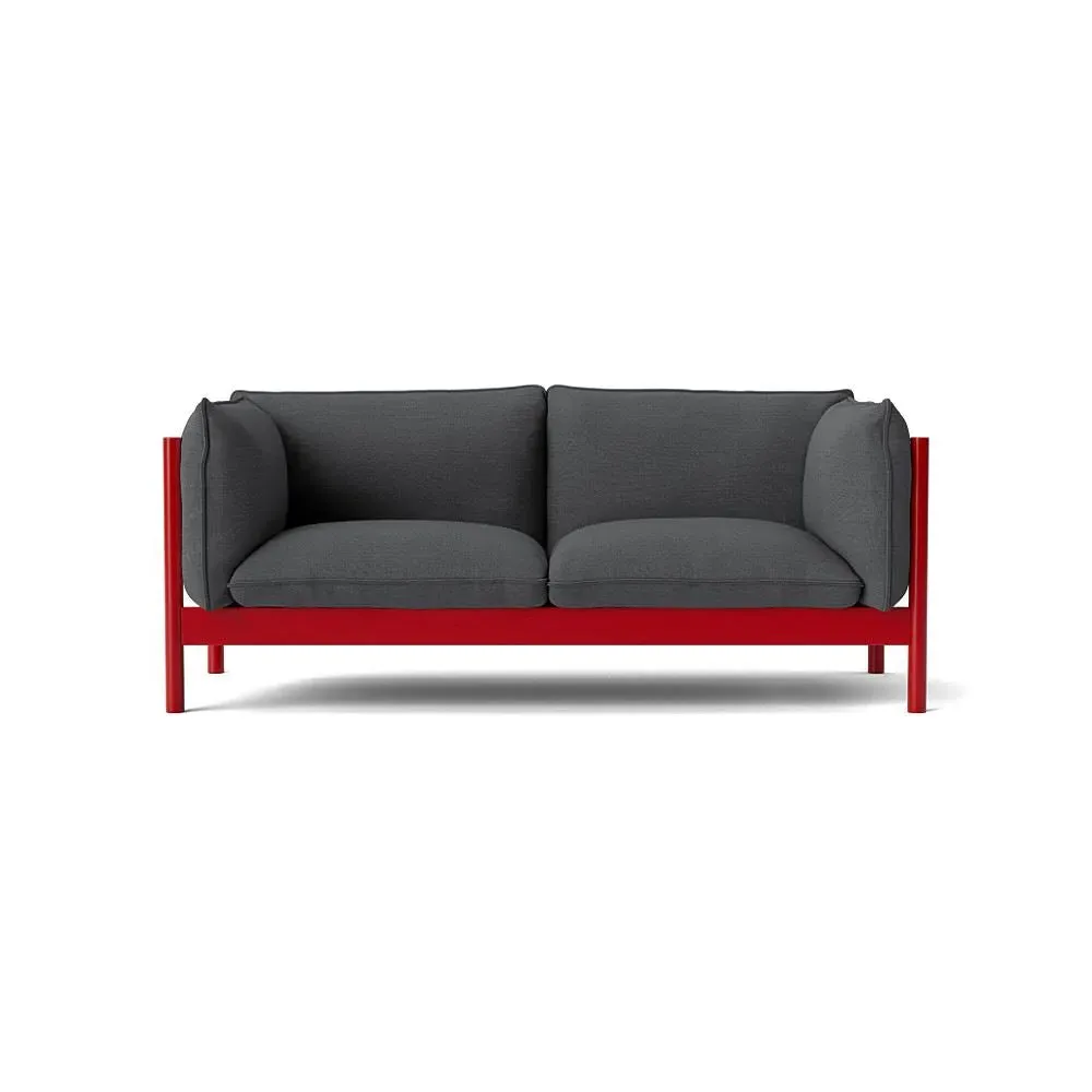 Arbour 2-Seater Sofa - Wine Red, Beech