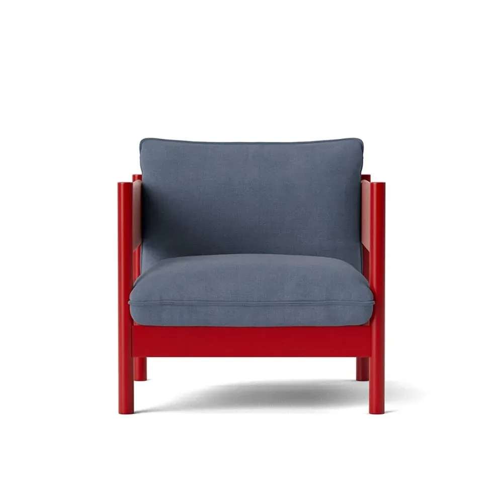 Arbour Club Armchair - Linara 198, Wine Red Lacquered Beech