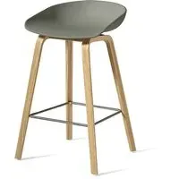 Bar Stool with Footrest - Green, Steel
