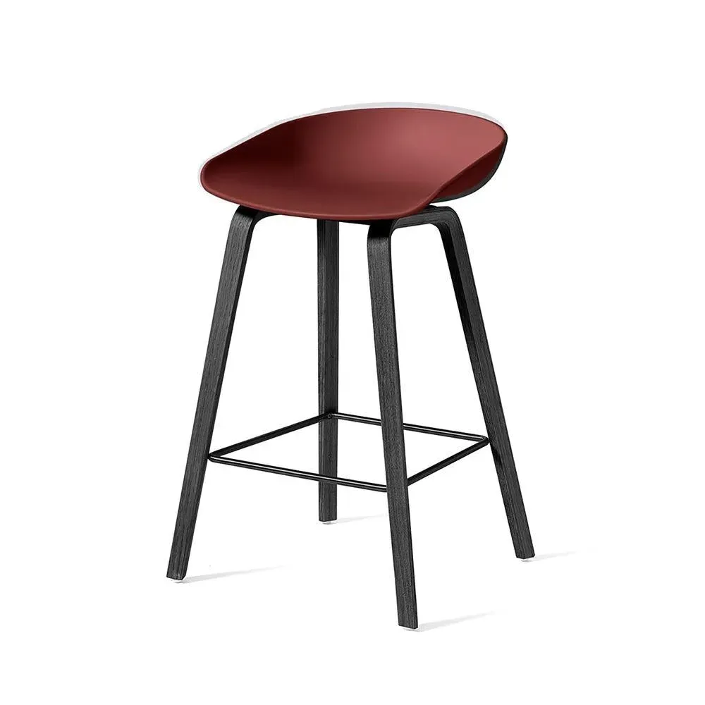 Bar Stool with Footrest - Khaki, Steel