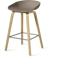 Bar Stool with Footrest - Khaki, Steel