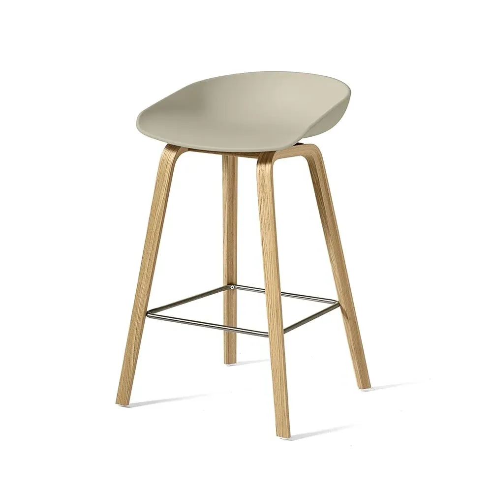 Bar Stool with Footrest - Red, Steel